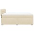Cama box spring con colchón tela color crema 140x200