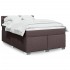 Cama box spring con colchón tela marrón oscuro 140x200
