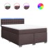 Cama box spring con colchón tela marrón oscuro 140x200