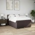 Cama box spring con colchón tela marrón oscuro 140x200