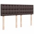 Cama box spring con colchón tela marrón oscuro 140x200