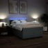 Cama box spring con colchón tela gris oscuro 160x200