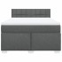 Cama box spring con colchón tela gris oscuro 160x200