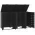 Cobertizo de 3 contenedores de basura acero negro 207x79x117