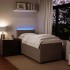 Cama box spring con colchón terciopelo gris claro 80x200
