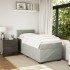 Cama box spring con colchón terciopelo gris claro 80x200