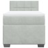 Cama box spring con colchón terciopelo gris claro 80x200
