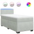 Cama box spring con colchón terciopelo gris claro 90x190