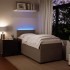 Cama box spring con colchón terciopelo gris claro 90x190