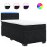 Cama box spring con colchón terciopelo negro 80x200