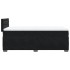 Cama box spring con colchón terciopelo negro 80x200