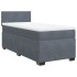 Cama box spring con colchón terciopelo gris oscuro 90x190