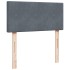 Cama box spring con colchón terciopelo gris oscuro 90x190
