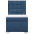 Cama box spring con colchón tela azul 80x200