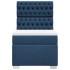 Cama box spring con colchón tela azul 80x200