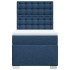 Cama box spring con colchón tela azul 80x200