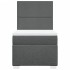 Cama box spring con colchón tela gris oscuro 80x200