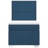 Cama box spring con colchón tela azul 80x200
