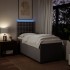Cama box spring con colchón tela gris taupe 90x190