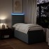 Cama box spring con colchón tela gris oscuro 90x190