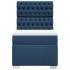 Cama box spring con colchón tela azul 90x190