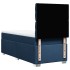 Cama box spring con colchón tela azul 90x190