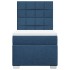 Cama box spring con colchón tela azul 90x190
