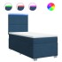 Cama box spring con colchón tela azul 90x190
