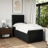 Cama box spring con colchón tela negro 90x200