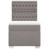 Cama box spring con colchón tela gris taupe 90x200