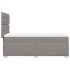Cama box spring con colchón tela gris taupe 90x200