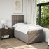 Cama box spring con colchón tela gris taupe 90x200