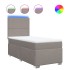 Cama box spring con colchón tela gris taupe 100x200