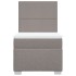 Cama box spring con colchón tela gris taupe 100x200
