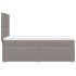 Cama box spring con colchón tela gris taupe 100x200