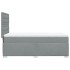 Cama box spring con colchón tela gris claro 100x200