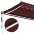 Toldo retráctil automático con luces LED burdeos 500x300