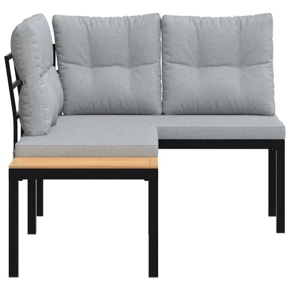 Bancos jardín y cojines 2 pzas acero recubrimiento polvo