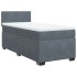 Cama box spring con colchón terciopelo gris oscuro 80x200