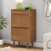 Zapatero MOLDE madera maciza de pino marrón 59,5x35x103 cm