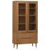 Mueble vitrina MOLDE madera maciza de pino marrón 90x35x175