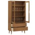 Mueble vitrina MOLDE madera maciza de pino marrón 90x35x175