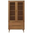 Mueble vitrina MOLDE madera maciza de pino marrón 90x35x175