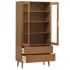 Mueble vitrina MOLDE madera maciza de pino marrón 90x35x175