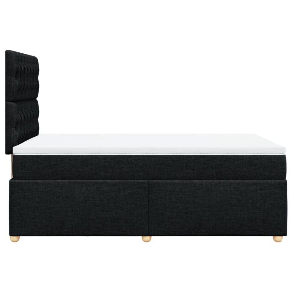 Cama box spring con colchón tela negro 120x200