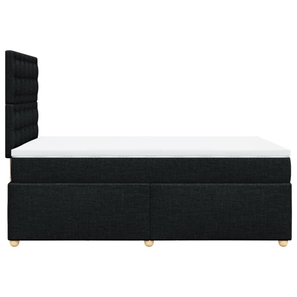Cama box spring con colchón tela negro 120x200