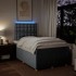 Cama box spring con colchón tela gris claro 120x200