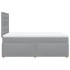 Cama box spring con colchón tela gris claro 120x200