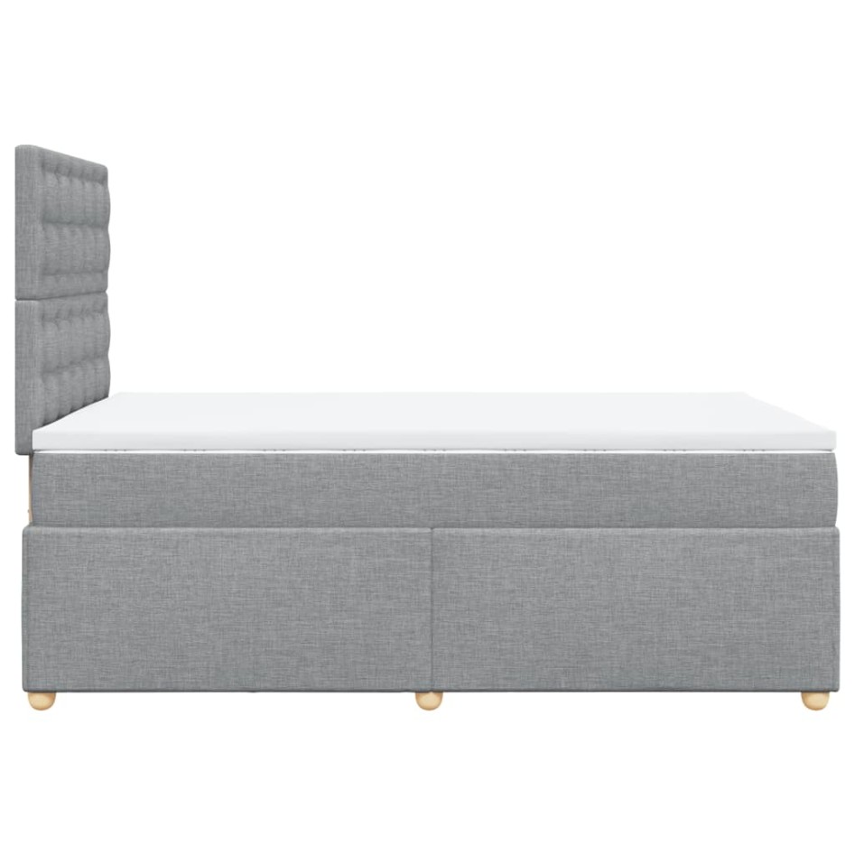 Cama box spring con colchón tela gris claro 120x200