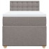 Cama box spring con colchón tela gris taupe 90x200